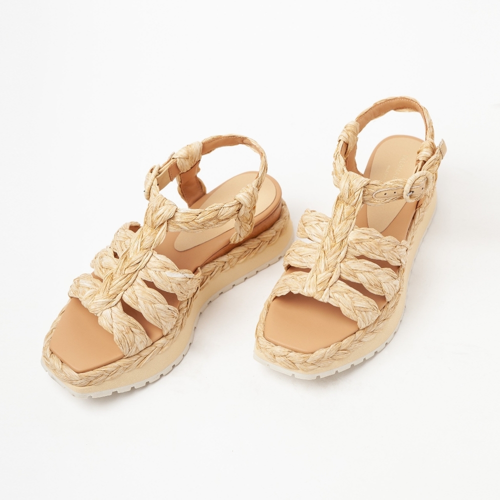 Paloma Barcelo Raffia Natural Espadrille Sandals